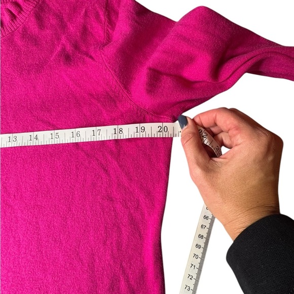 Talbots Hot Pink Ruffle Neck Sweater | Size MP Petite | Cotton Wool Blend 0012 - Picture 5 of 8